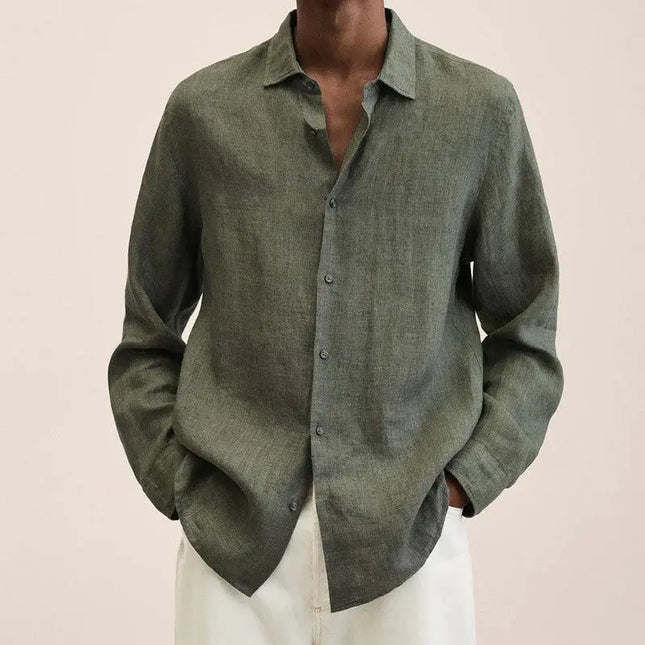 Long Sleeve Lapel Shirt Men's Loose Button Cardigan Sshirt Top Mens Clothing Alfra Retail 1
