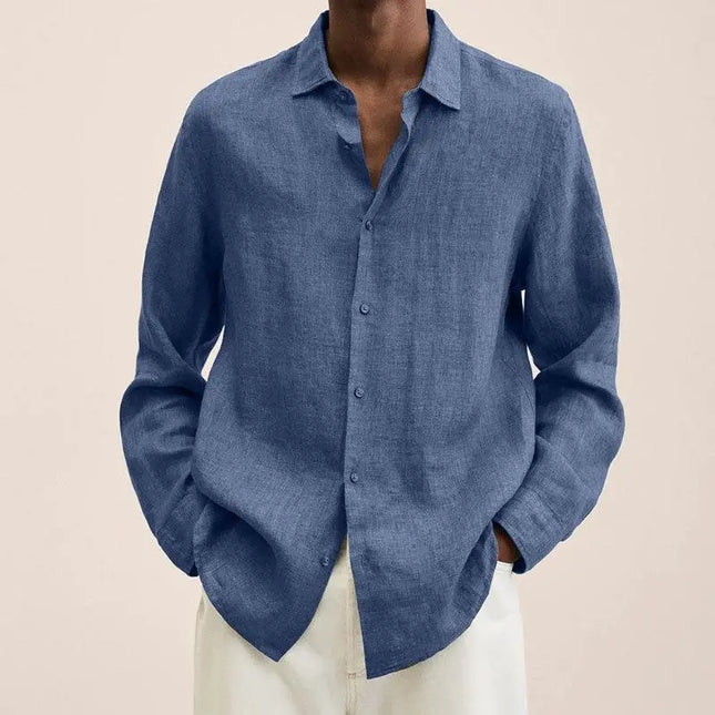 Long Sleeve Lapel Shirt Men's Loose Button Cardigan Sshirt Top Mens Clothing Alfra Retail 1