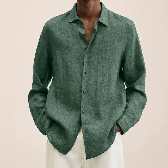 Long Sleeve Lapel Shirt Men's Loose Button Cardigan Sshirt Top Mens Clothing Alfra Retail 1