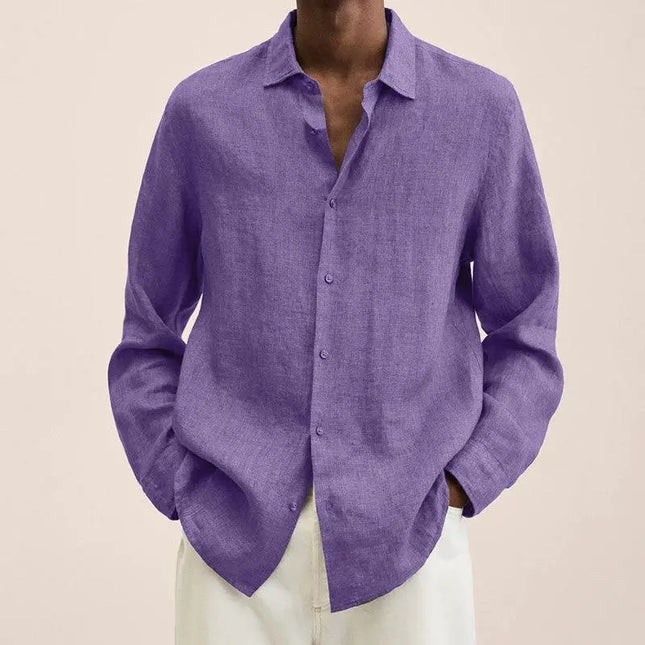 Long Sleeve Lapel Shirt Men's Loose Button Cardigan Sshirt Top Mens Clothing Alfra Retail 1