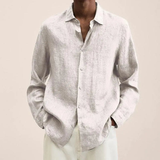 Long Sleeve Lapel Shirt Men's Loose Button Cardigan Sshirt Top Mens Clothing Alfra Retail 1