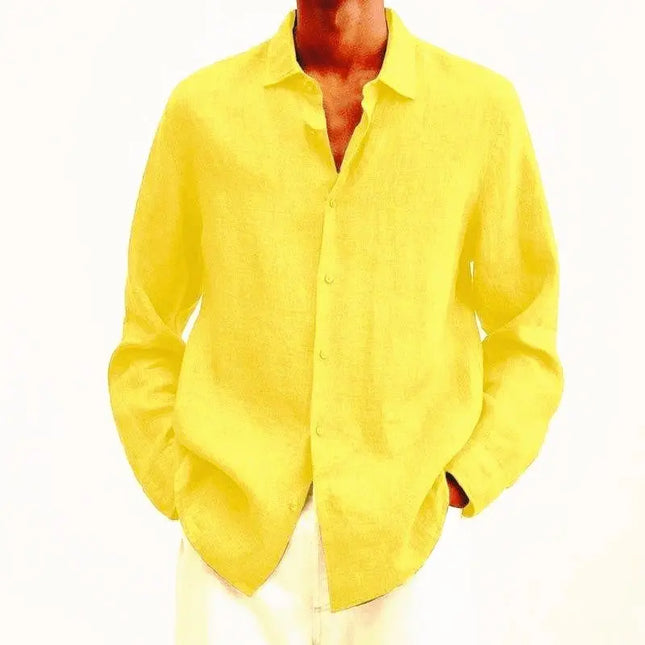 Long Sleeve Lapel Shirt Men's Loose Button Cardigan Sshirt Top Mens Clothing Alfra Retail 1