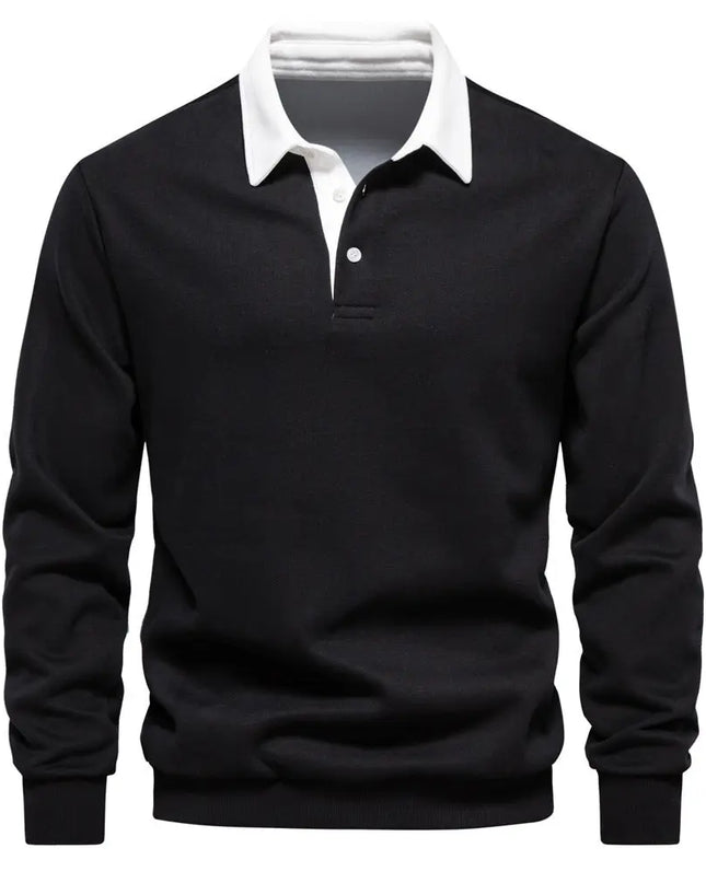 Men's Fashion Casual Polo Collar Sweater - Versatile Long Sleeve Top Alfra Retail 1