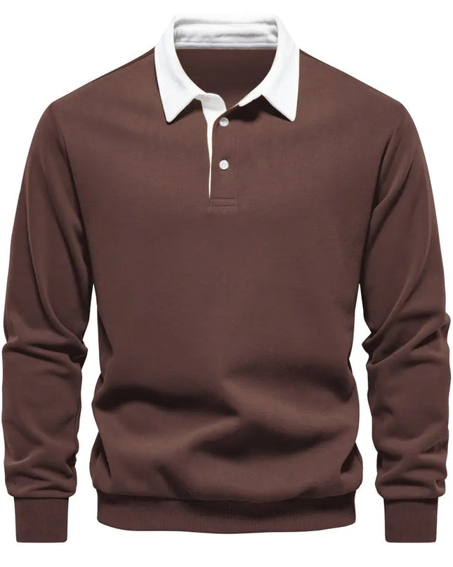 Men's Fashion Casual Polo Collar Sweater - Versatile Long Sleeve Top Alfra Retail 1