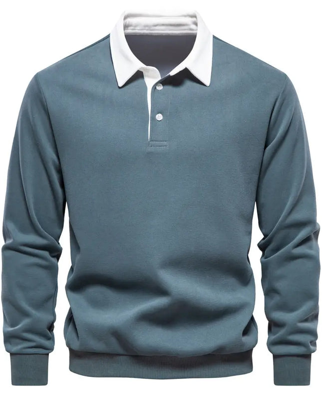 Men's Fashion Casual Polo Collar Sweater - Versatile Long Sleeve Top Alfra Retail 1