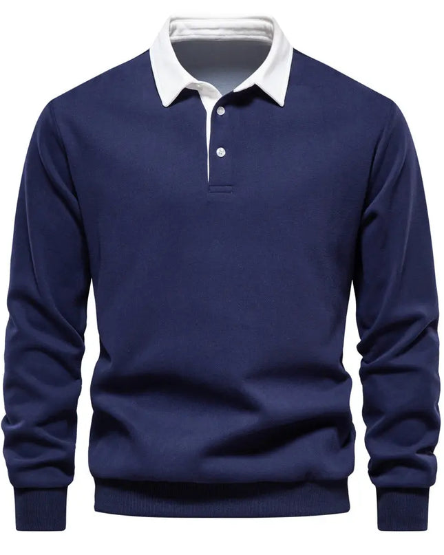 Men's Fashion Casual Polo Collar Sweater - Versatile Long Sleeve Top Alfra Retail 1