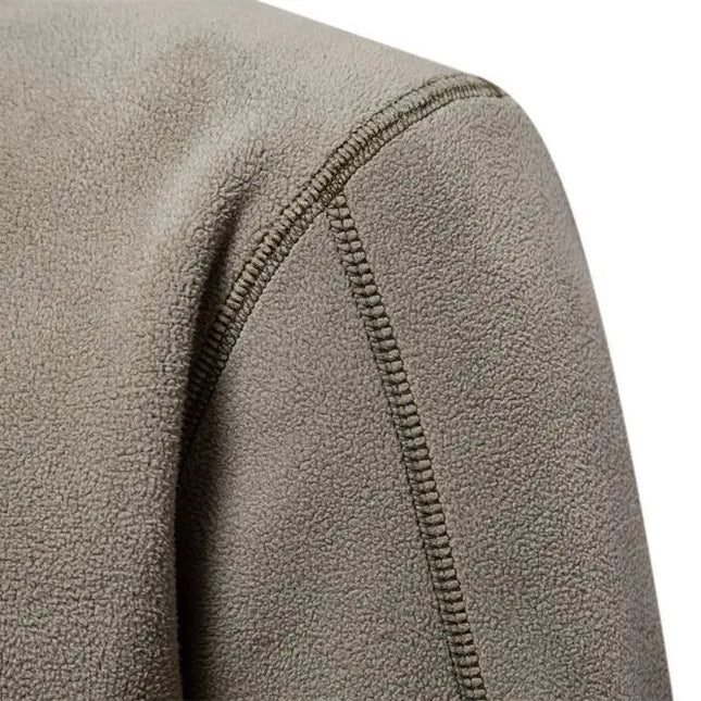 Men's Fashion Stand-Collar Zippered Sweatshirt with Fleece - Winter Casual Pullover Top Alfra Retail 1