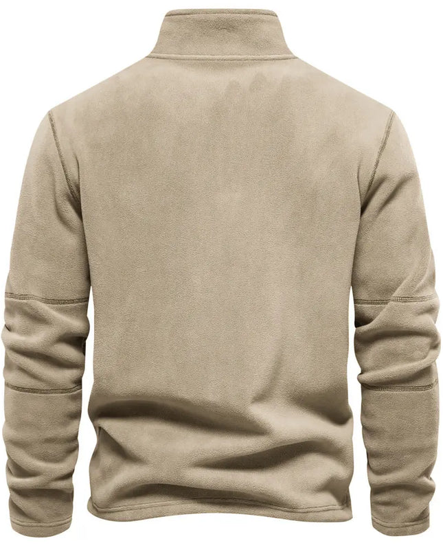 Men's Fashion Stand-Collar Zippered Sweatshirt with Fleece - Winter Casual Pullover Top Alfra Retail 1
