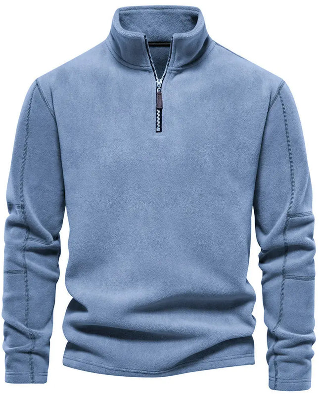 Men's Fashion Stand-Collar Zippered Sweatshirt with Fleece - Winter Casual Pullover Top Alfra Retail 1