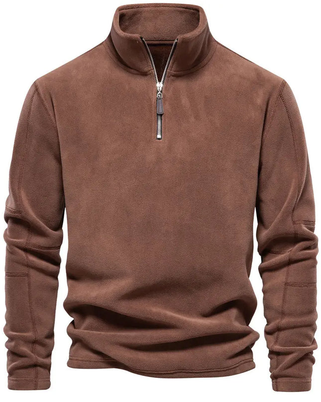 Men's Fashion Stand-Collar Zippered Sweatshirt with Fleece - Winter Casual Pullover Top Alfra Retail 1