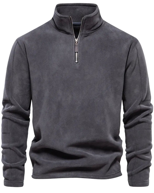 Men's Fashion Stand-Collar Zippered Sweatshirt with Fleece - Winter Casual Pullover Top Alfra Retail 1