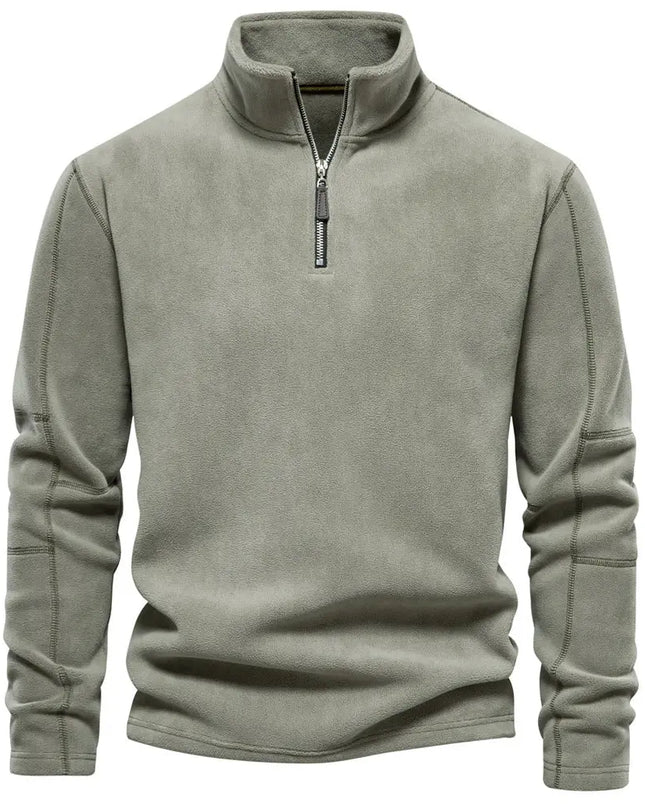Men's Fashion Stand-Collar Zippered Sweatshirt with Fleece - Winter Casual Pullover Top Alfra Retail 1