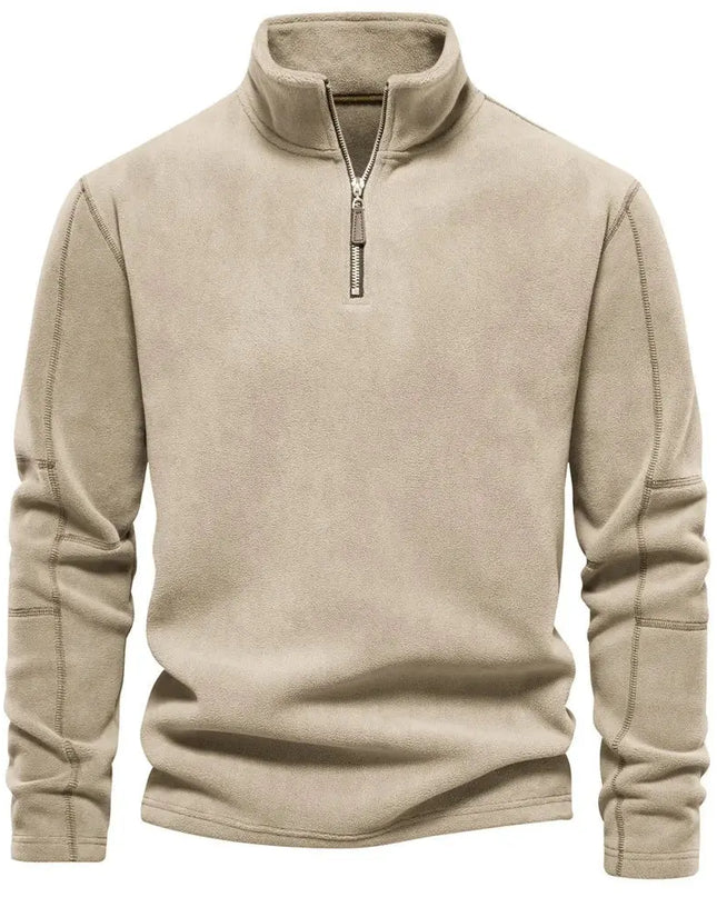 Men's Fashion Stand-Collar Zippered Sweatshirt with Fleece - Winter Casual Pullover Top Alfra Retail 1