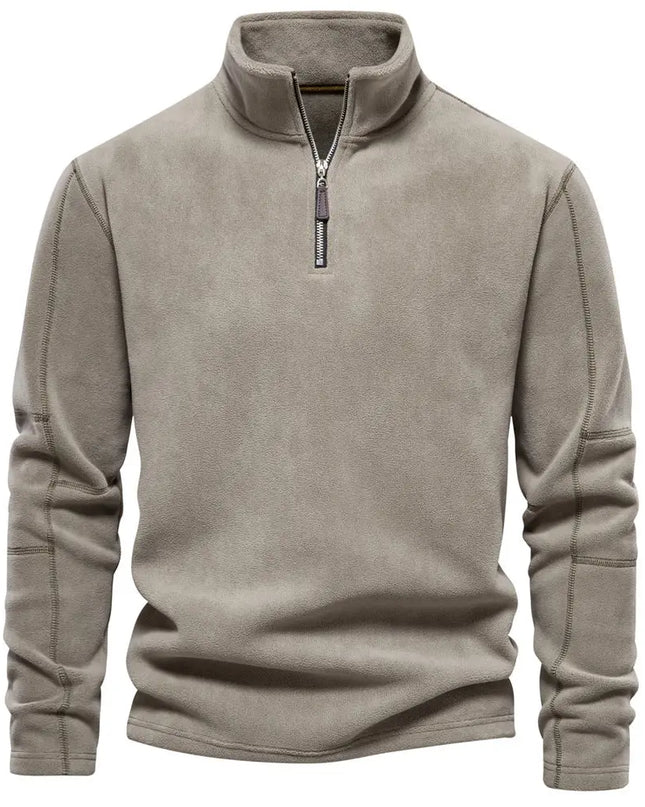 Men's Fashion Stand-Collar Zippered Sweatshirt with Fleece - Winter Casual Pullover Top Alfra Retail 1