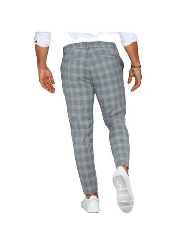 Men's Plaid Print Loose Fit Casual Trousers - Thin & Comfortable Fabric Menswear Alfra Retail 1