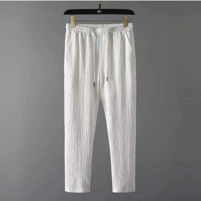 Men's Summer Suit - Loose Short Sleeve Top & Drawstring Trousers Fashion Clothing Fabric Menswear Alfra Retail 1