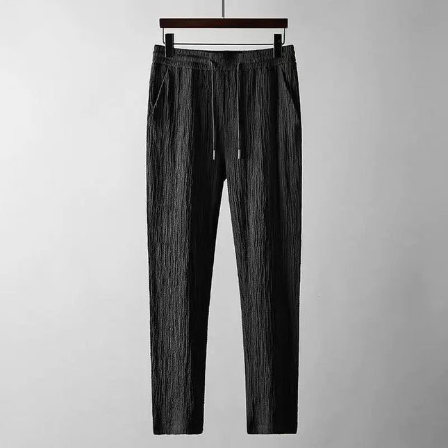 Men's Summer Suit - Loose Short Sleeve Top & Drawstring Trousers Fashion Clothing Fabric Menswear Alfra Retail 1
