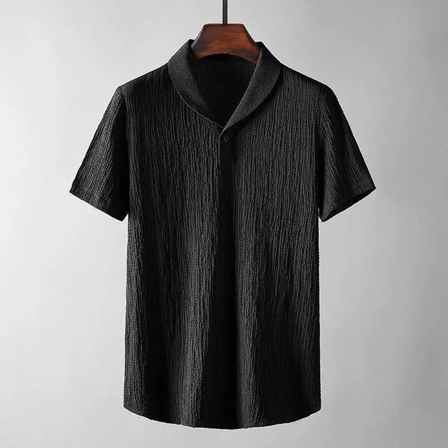 Men's Summer Suit - Loose Short Sleeve Top & Drawstring Trousers Fashion Clothing Fabric Menswear Alfra Retail 1