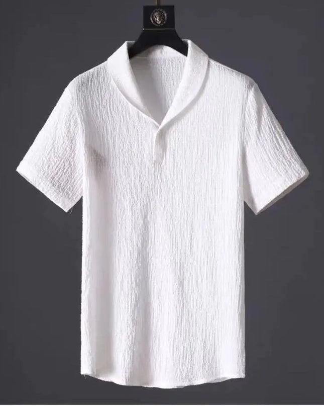 Men's Summer Suit - Loose Short Sleeve Top & Drawstring Trousers Fashion Clothing Fabric Menswear Alfra Retail 1