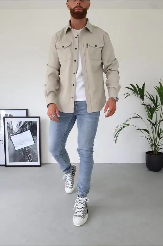 Men's Youth Casual Brushed Shirt - Comfortable & Stylish Long Sleeve Top Alfra Retail 1
