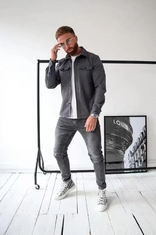 Men's Youth Casual Brushed Shirt - Comfortable & Stylish Long Sleeve Top Alfra Retail 1
