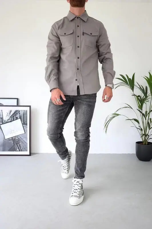 Men's Youth Casual Brushed Shirt - Comfortable & Stylish Long Sleeve Top Alfra Retail 1