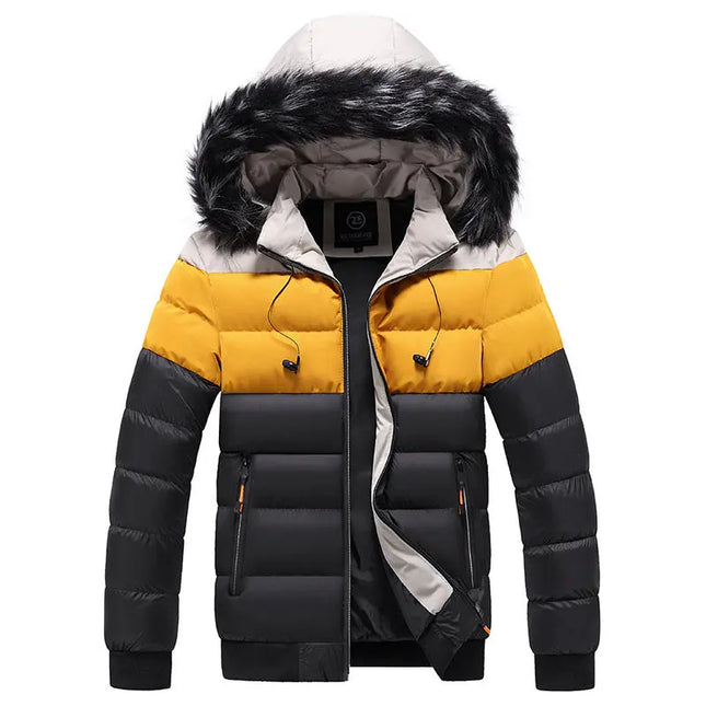 Stylish Mixed Fabric Down Jacket for Men - Warm and Modern Design Alfra Retail 1
