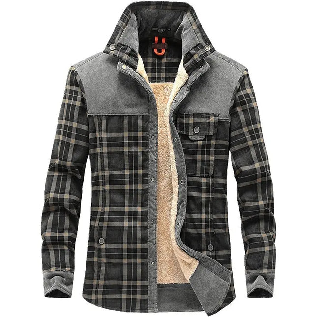 Winter Jacket Men Thicken Warm Fleece Jackets Coats Pure Cotton Plaid Jacket Military Clothes Alfra Retail 1