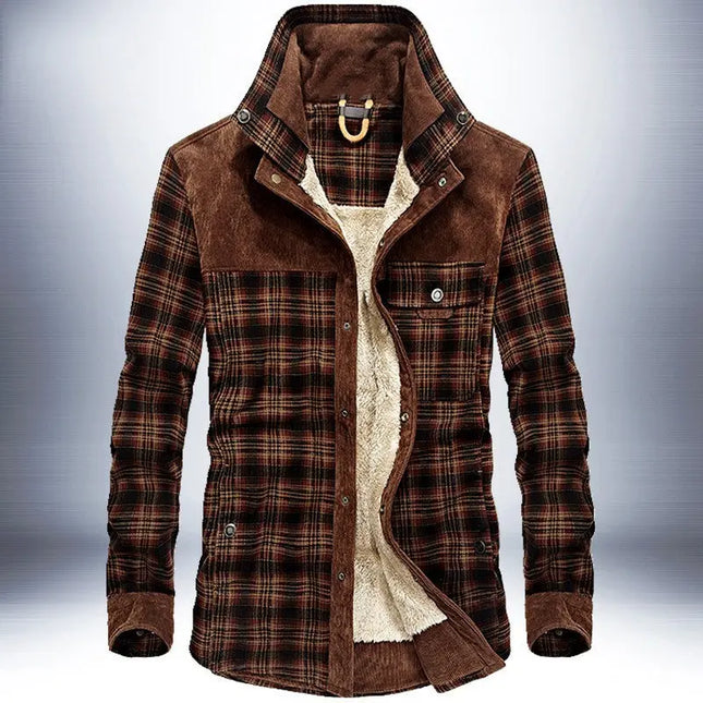 Winter Jacket Men Thicken Warm Fleece Jackets Coats Pure Cotton Plaid Jacket Military Clothes Alfra Retail 1
