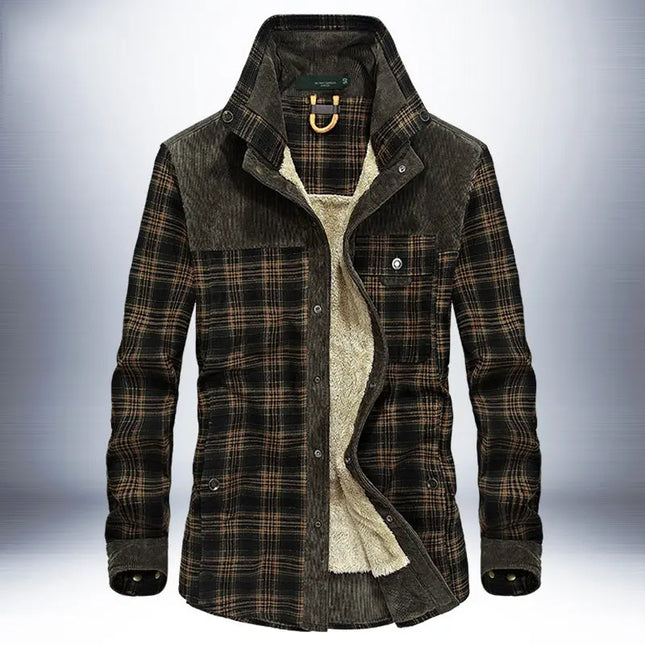 Winter Jacket Men Thicken Warm Fleece Jackets Coats Pure Cotton Plaid Jacket Military Clothes Alfra Retail 1