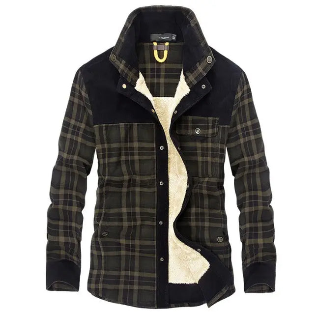 Winter Jacket Men Thicken Warm Fleece Jackets Coats Pure Cotton Plaid Jacket Military Clothes Alfra Retail 1