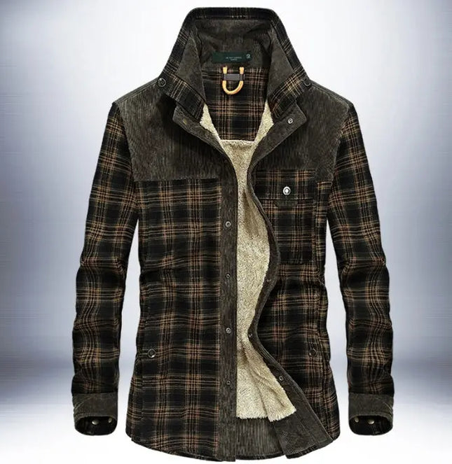 Winter Jacket Men Thicken Warm Fleece Jackets Coats Pure Cotton Plaid Jacket Military Clothes Alfra Retail 1