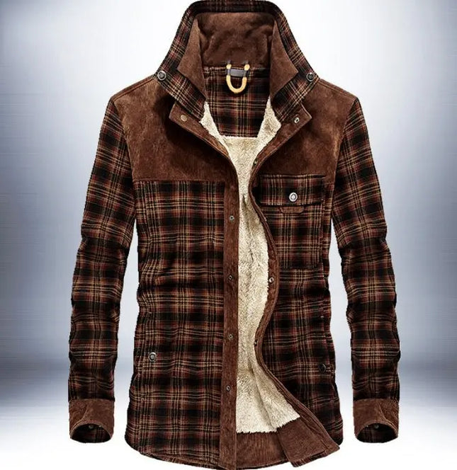 Winter Jacket Men Thicken Warm Fleece Jackets Coats Pure Cotton Plaid Jacket Military Clothes Alfra Retail 1