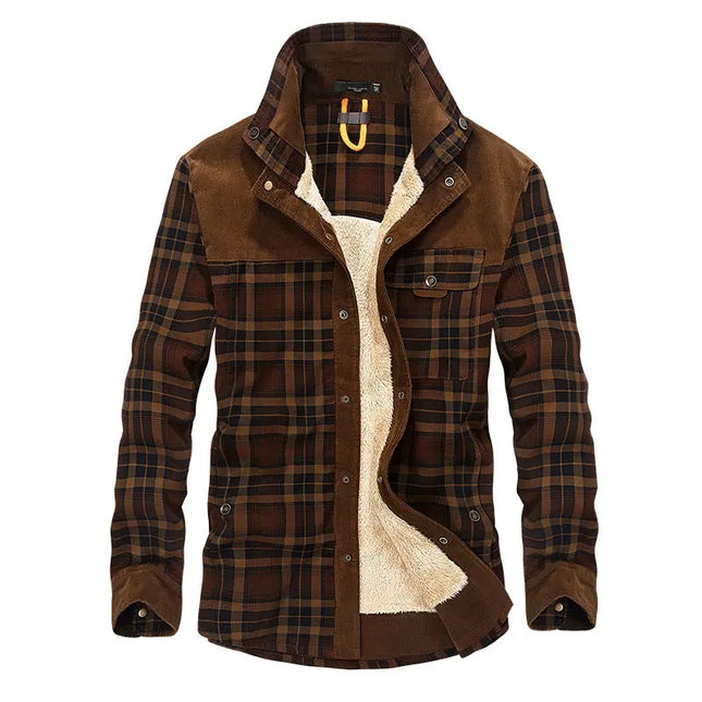 Winter Jacket Men Thicken Warm Fleece Jackets Coats Pure Cotton Plaid Jacket Military Clothes Alfra Retail 1