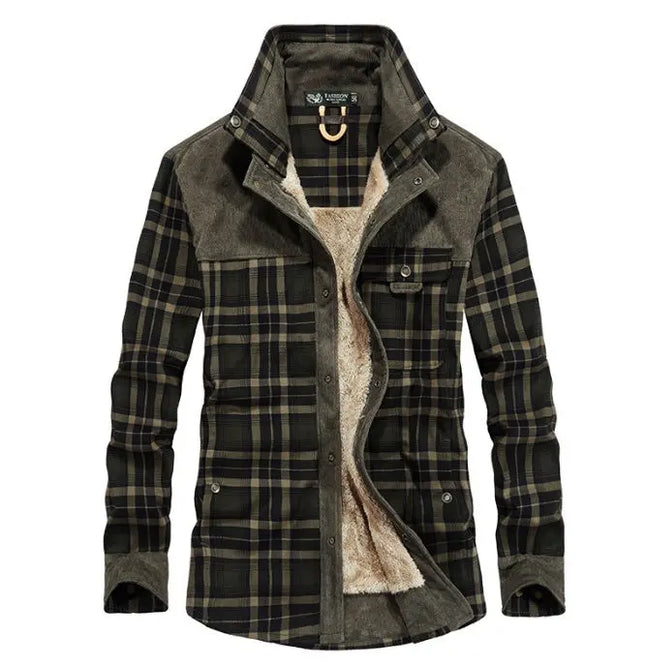 Winter Jacket Men Thicken Warm Fleece Jackets Coats Pure Cotton Plaid Jacket Military Clothes Alfra Retail 1