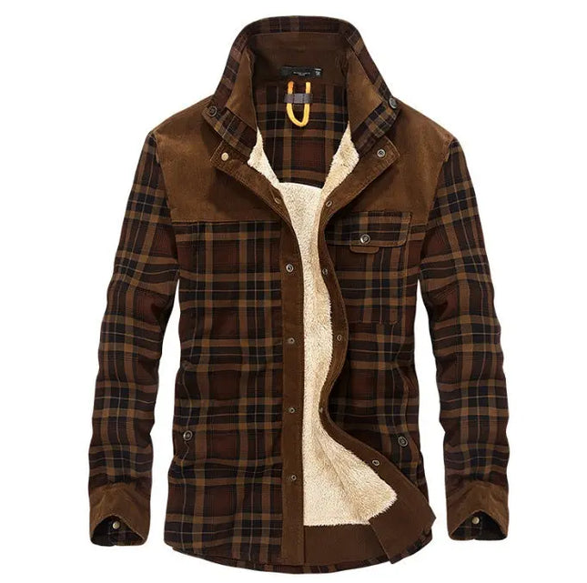 Winter Jacket Men Thicken Warm Fleece Jackets Coats Pure Cotton Plaid Jacket Military Clothes Alfra Retail 1