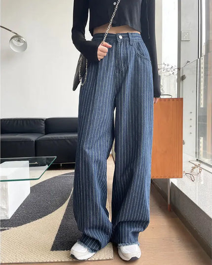 Women's High-Waisted Skinny Striped Jeans – Trendy & Comfortable Denim Alfra Retail 1
