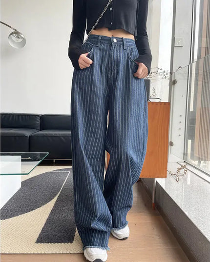 Women's High-Waisted Skinny Striped Jeans – Trendy & Comfortable Denim Alfra Retail 1